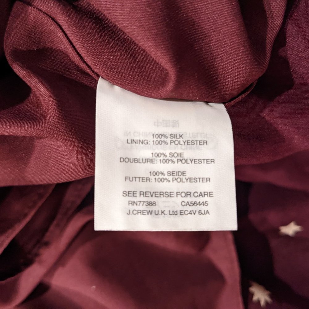 Madewell purple star 100% silk flowy dress - Picture 5 of 7